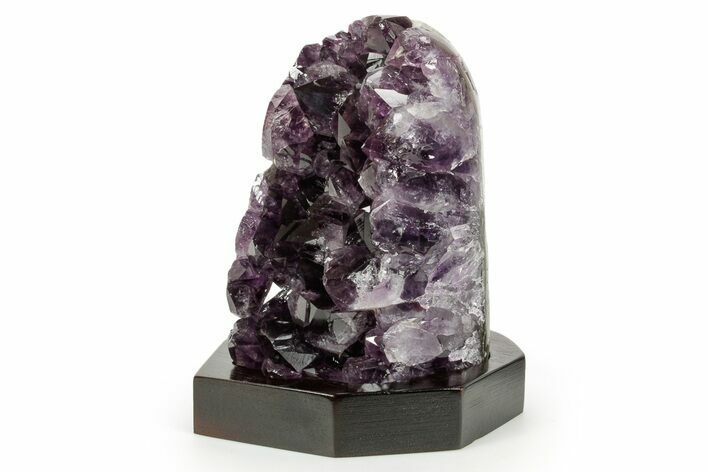 Deep Purple Amethyst Geode With Wood Base - Uruguay #371640